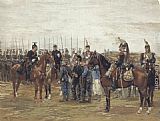 Jean Baptiste Edouard Detaille A French Cavalry Officer Guarding Captured Bavarian Soldiers painting